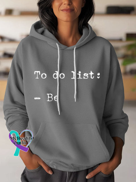 To Do List Art Print Casual Hoodie Sweatshirt Grey / S