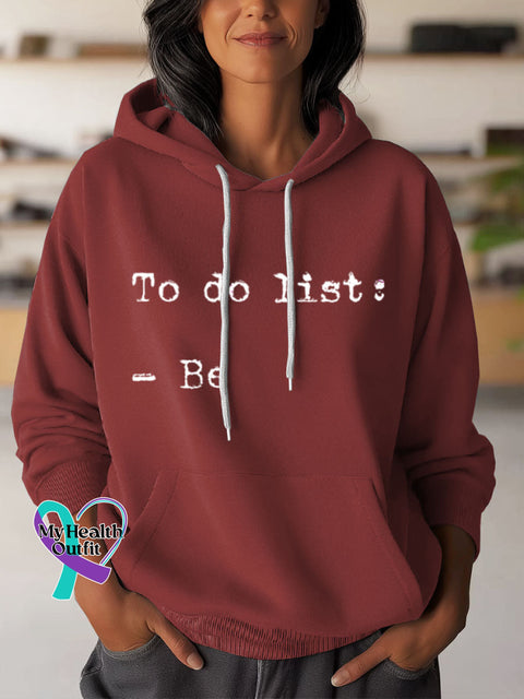 To Do List Art Print Casual Hoodie Sweatshirt Red / S