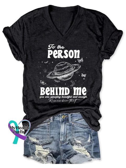To The Person Behind Me Art Print Casual T-Shirt Black / S
