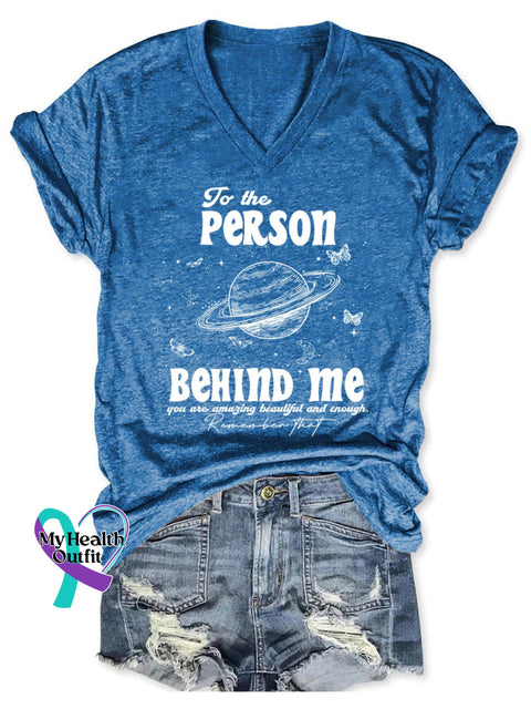 To The Person Behind Me Art Print Casual T-Shirt Blue / S