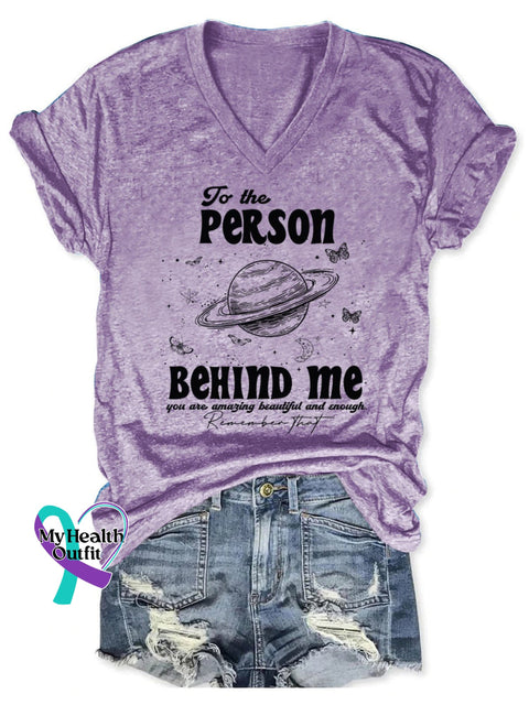 To The Person Behind Me Art Print Casual T-Shirt Purple / S
