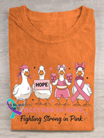 TOGETHER IN HOPE Fighting Strong In Pink Breast Cancer Awareness T-shirt Orange / S