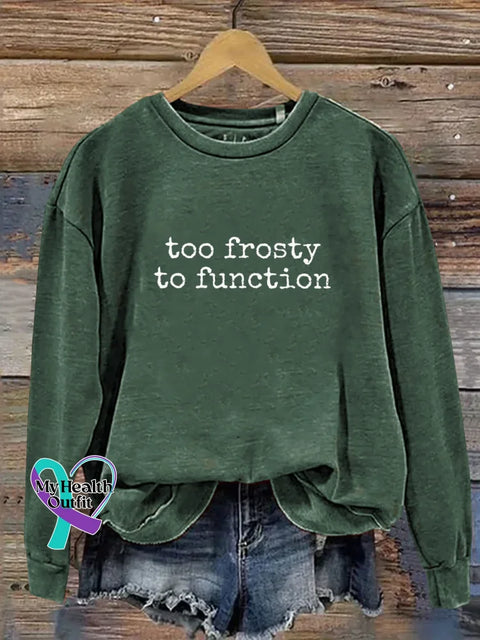 Too Frosty To Function Print Casual Sweatshirt Green / S
