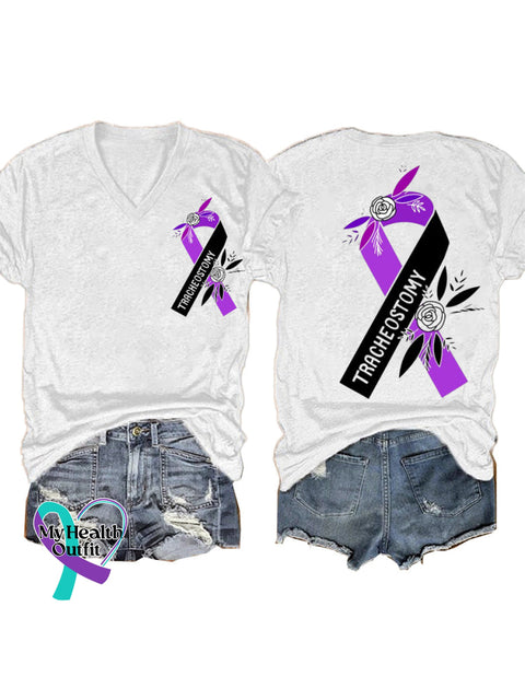 Tracheostomy Short-Sleeved Casual t-Shirt White / S