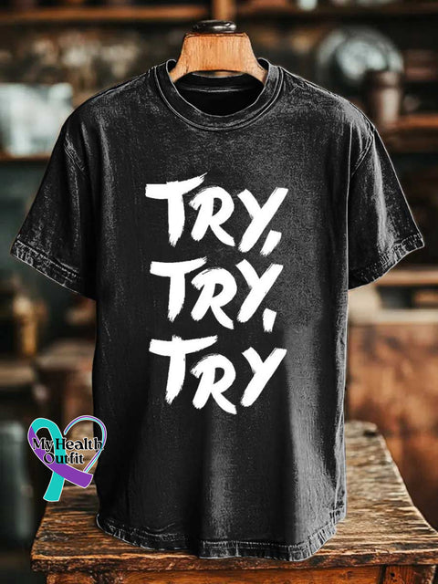 TRY TRY TRY T-shirt Black / S