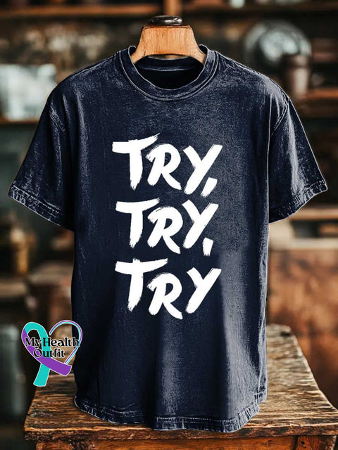 TRY TRY TRY T-shirt Blue / S