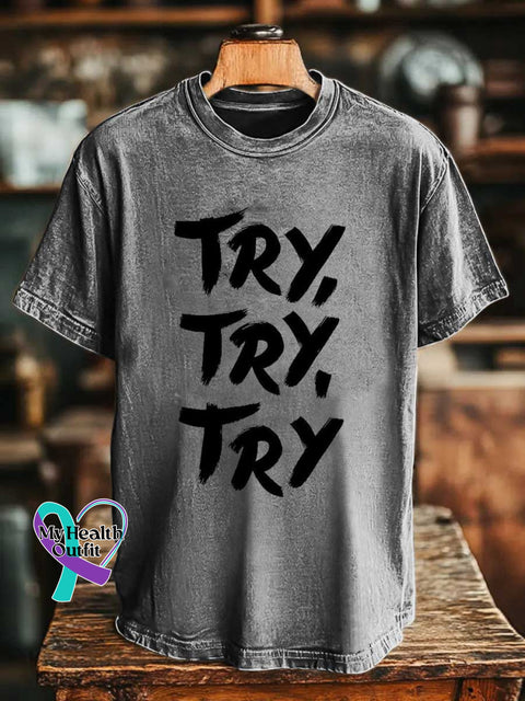 TRY TRY TRY T-shirt Grey / S