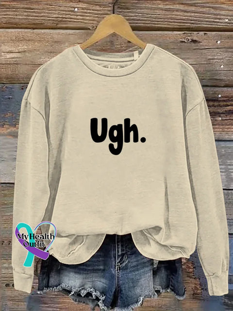 Ugh Print Casual Sweatshirt Sand / S