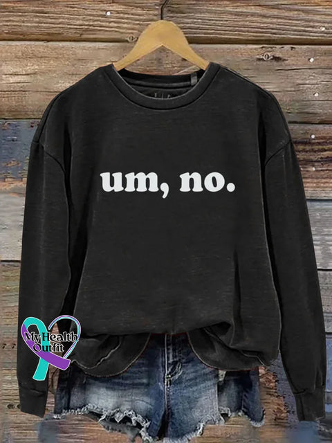 Um No Print Casual Sweatshirt Black / S