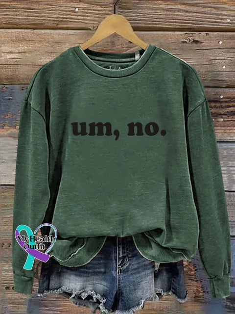 Um No Print Casual Sweatshirt Green / S