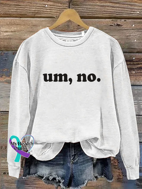 Um No Print Casual Sweatshirt White / S