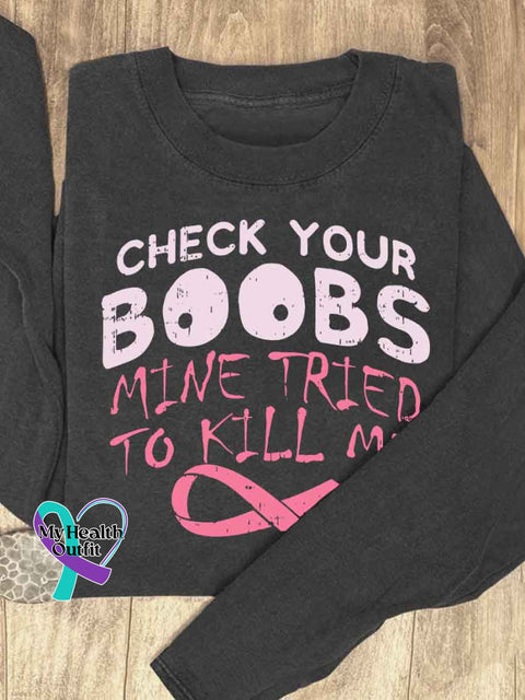 Unisex Breast Cancer Awareness T-Shirt Longsleeves / S