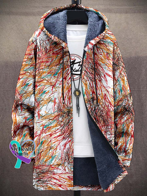 Unisex Broken Crayons Still Color Mental Health Awareness Plush Thick Long-Sleeved Sweater Coat