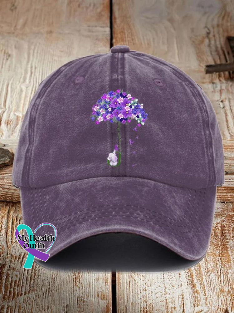 Unisex I Will Remember For You Dementia Alzheimer’s Disease Awareness Printed Hat Purple / Onesize