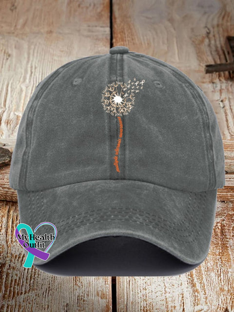 Unisex In March We Wear Orange Dandelion M.s Awareness Print Hat Light Grey / One-Size
