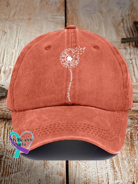 Unisex In March We Wear Orange Dandelion M.s Awareness Print Hat / One-Size