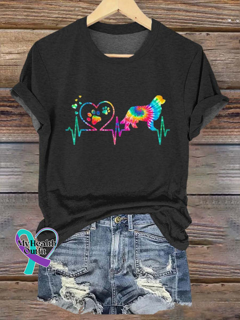 Unisex Rainbow Dog Lgbt Bisexual Transgender Lesbian Print T-Shirt Black / S Short Sleeve