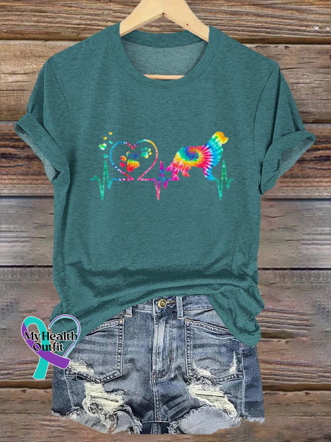 Unisex Rainbow Dog Lgbt Bisexual Transgender Lesbian Print T-Shirt Bluegreen / S Short Sleeve