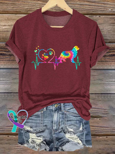 Unisex Rainbow Dog Lgbt Bisexual Transgender Lesbian Print T-Shirt Maroon / S Short Sleeve