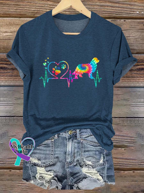 Unisex Rainbow Dog Lgbt Bisexual Transgender Lesbian Print T-Shirt Navy Blue / S Short Sleeve