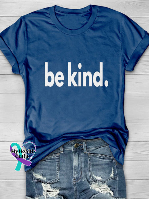 Unisex Shirt Be Kind Design Print T-Shirt Navy Blue / S