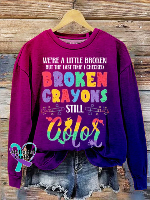 Unisex Suicide Prevention Awareness Crew Neck Long Sleeve Sweatshirt Multicolor / S