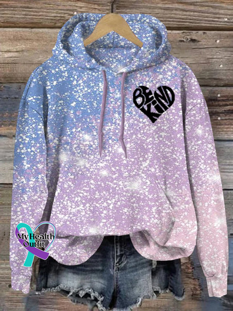 Unisex Women’s Men’s Love Be Kind Suicide Prevention Awareness Print Casual Hoodie