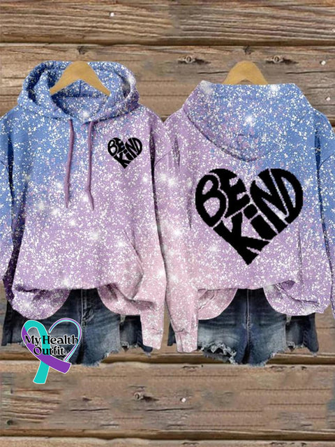 Unisex Women’s Men’s Love Be Kind Suicide Prevention Awareness Print Casual Hoodie Multicolor / S