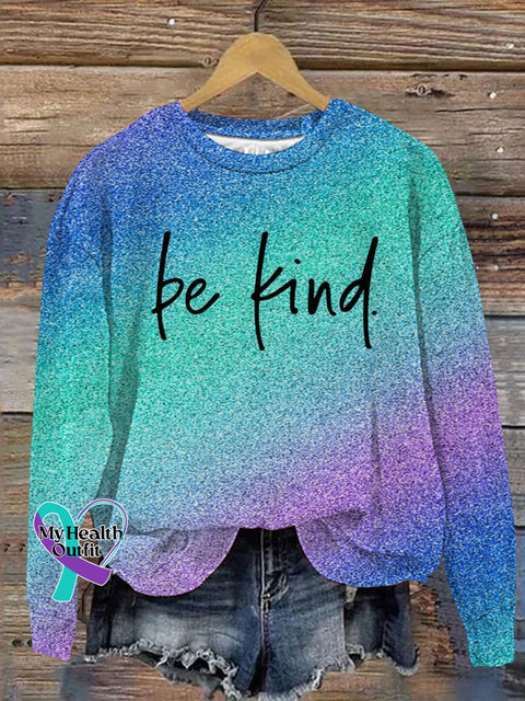 Unisex Women’s Men’s Multicolor Be Kind Suicide Prevention Mental Print Casual Hoodie / S