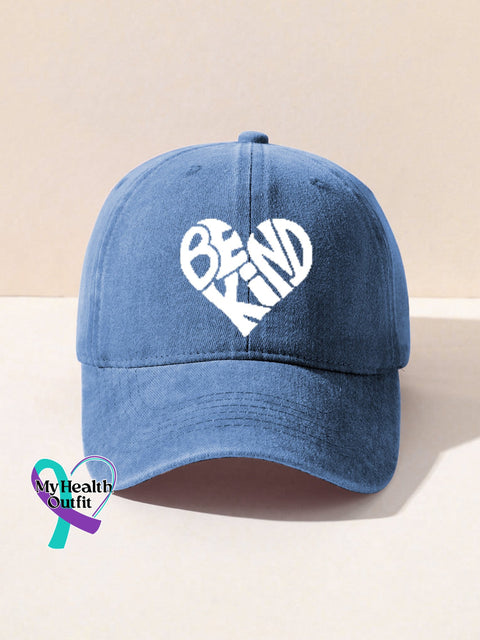 Unisex Women’s Men’s Suicide Prevention Awareness Be Kind Print Hats Blue / Onesize