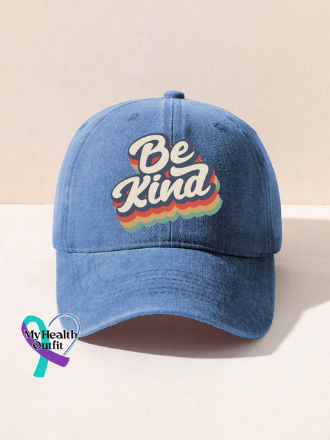 Unisex Women’s Men’s Suicide Prevention Awareness Be Kind Print Hats Blue / Onesize