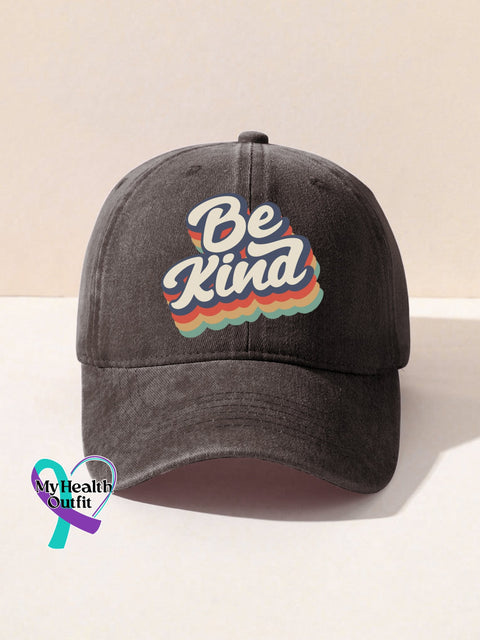 Unisex Women’s Men’s Suicide Prevention Awareness Be Kind Print Hats Coffer / Onesize