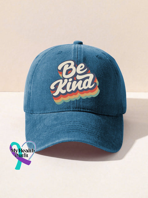 Unisex Women’s Men’s Suicide Prevention Awareness Be Kind Print Hats Cyan / Onesize
