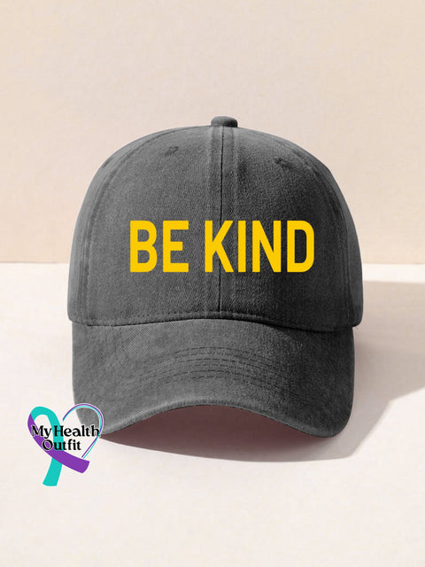 Unisex Women’s Men’s Suicide Prevention Awareness Be Kind Print Hats Grey / Onesize