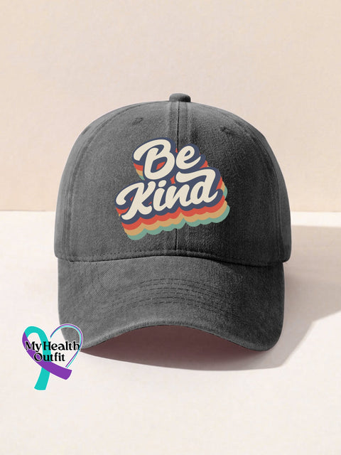 Unisex Women’s Men’s Suicide Prevention Awareness Be Kind Print Hats Grey / Onesize