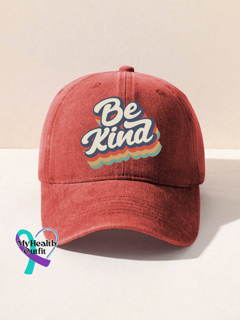 Unisex Women’s Men’s Suicide Prevention Awareness Be Kind Print Hats Orange / Onesize