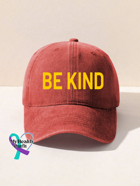 Unisex Women’s Men’s Suicide Prevention Awareness Be Kind Print Hats Orange / Onesize