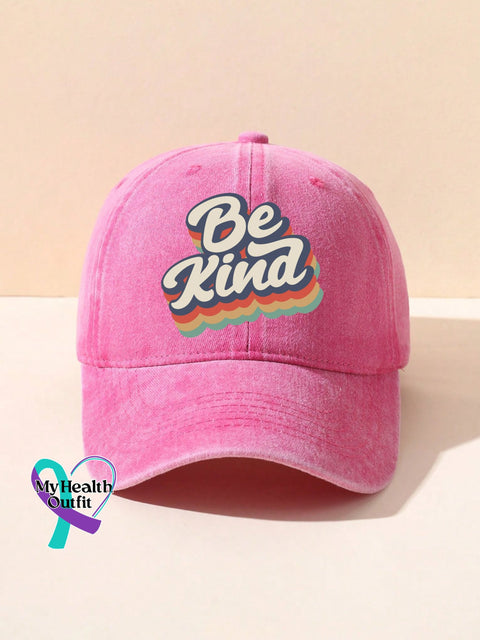 Unisex Women’s Men’s Suicide Prevention Awareness Be Kind Print Hats Pink / Onesize