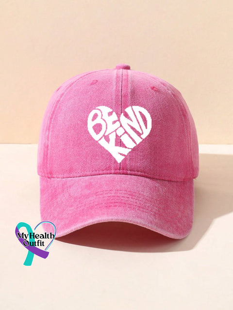Unisex Women’s Men’s Suicide Prevention Awareness Be Kind Print Hats Pink / Onesize
