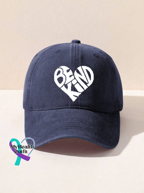 Unisex Women’s Men’s Suicide Prevention Awareness Be Kind Print Hats Purple / Onesize