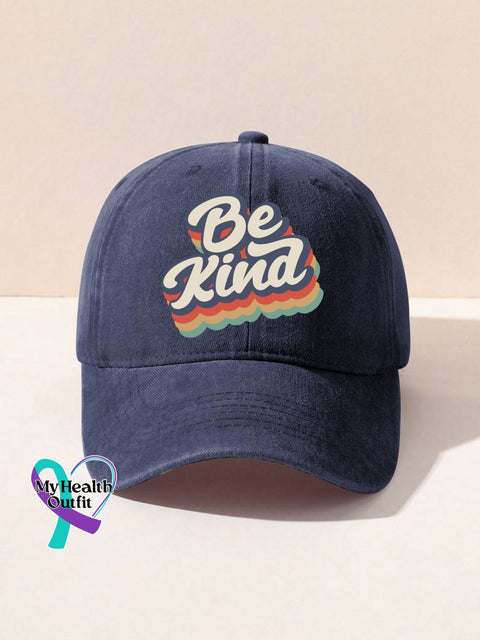 Unisex Women’s Men’s Suicide Prevention Awareness Be Kind Print Hats Purple / Onesize