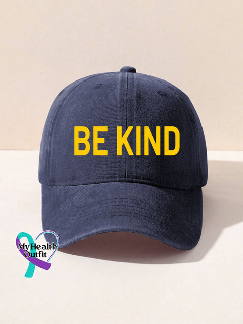 Unisex Women’s Men’s Suicide Prevention Awareness Be Kind Print Hats Purple / Onesize