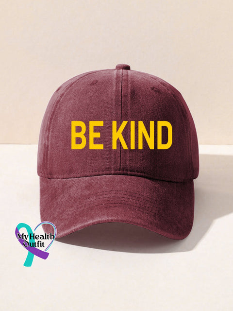 Unisex Women’s Men’s Suicide Prevention Awareness Be Kind Print Hats Windred / Onesize