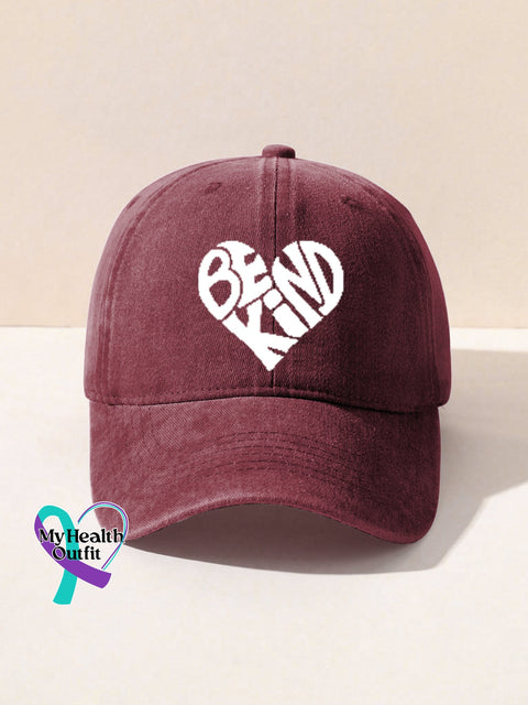 Unisex Women’s Men’s Suicide Prevention Awareness Be Kind Print Hats Windred / Onesize