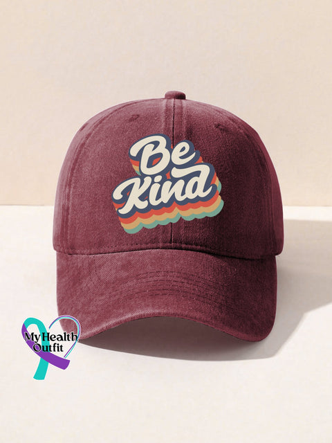 Unisex Women’s Men’s Suicide Prevention Awareness Be Kind Print Hats Windred / Onesize