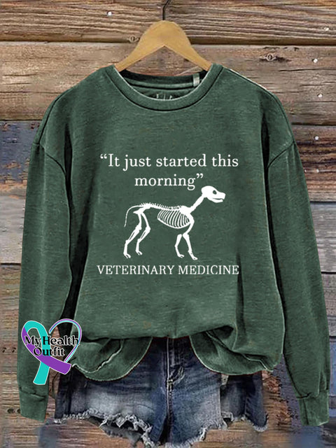 Veterinary Medicine It Just Started This Morning Funny Gift Vet Tech Week Cute Art Design Print