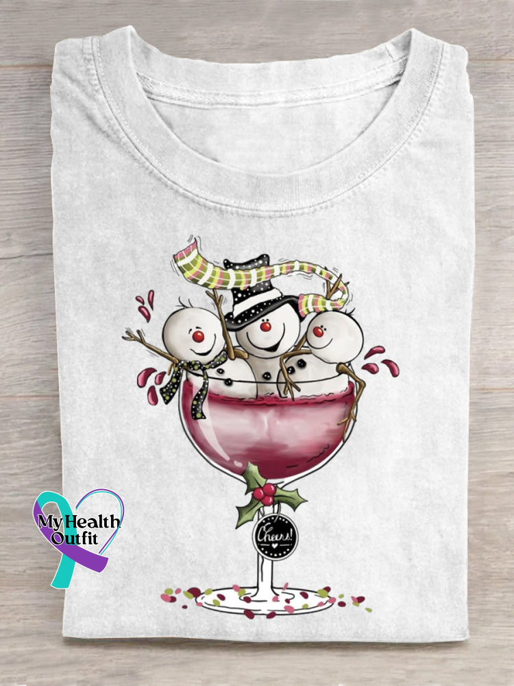 Vintage Christmas Art Print T-shirt White / S