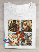 Vintage Christmas Art Print T-shirt White / S