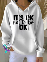 Vintage Mental Health Awareness Art It’s Ok Not To Be Ok Casual Hoodie Sweatshirt White / S