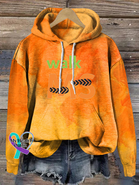 Walk MS Multiple Sclerosis Gradient Print Casual Hoodie Multicolor / S